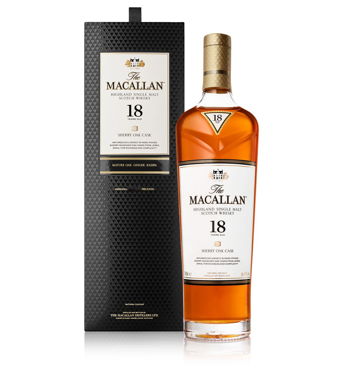 Send Macallan 18 Year Old Sherry Oak Speyside Single Malt Whisky Online